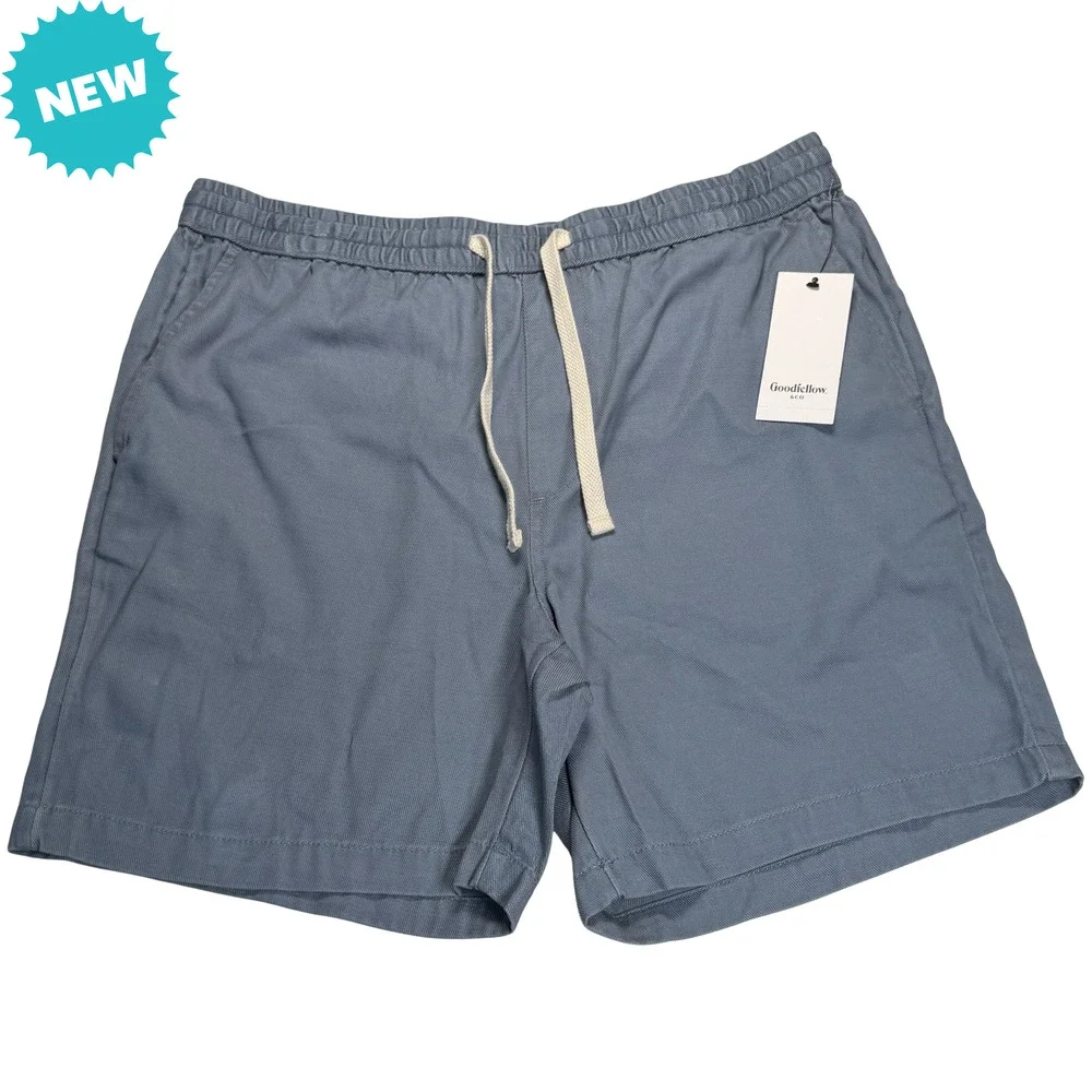 Goodfellow & Co Mens Size Large The Vintage Pull On Shorts 7” Inseam Blue NEW
